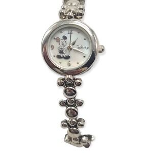 VTG Disney Mickey Mouse w/ Silver Tone Bracelet Watch SR626SW Needs Battery